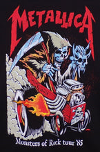 Load image into Gallery viewer, New ’Metallica - Monsters Of Rock Tour 1985’’ Unisex Silkscreen T-Shirt. Available From Small-2XL. - Men’s Short Sleeve
