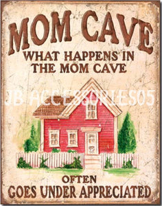 new mom cave wall art distressed metal sign 12.5width x 16height women decor novelty