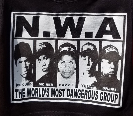 new n w a the worlds most dangerous group infant silkscreen t-shirt available in 6 12 18 24 months yella girl unisex rap music movie boy kids baby mc ren ice cube eazy e dr dre apparel toddler shirts tops