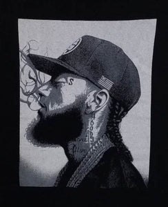 new nipsey hussle smoking unisex silkscreen t-shirt available from small-3xl women unisex rap music men hip hop rap apparel adult shirts tops
