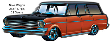 new nova wagon 4 door laser cut out metal sign with 22g steel 8.5 x 25.5 wall decor station wagon laser cut out chevy chevrolet novelty