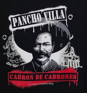 new pancho villa cabron de cabrones mens silkscreen t-shirt available from small-3xl women unisex mexican style men apparel adult shirts tops