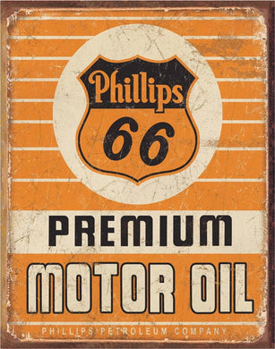 new phillips premium motor oil nostalgia distressed wall decor metal sign 12.5width x 16height trucks transportation cars novelty