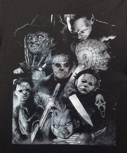 new pinhead friends unisex silkscreen horror t-shirt available from small 3xl women unisex movie men horror jason freddy chucky candyman apparel adult shirts tops