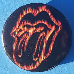 new rolling stones buttons set of 9 buttons are 1.25 inches in size set includes usa flag silver tongue on white red on black neon mexican flag flame established 1962 on black collection music classic rock