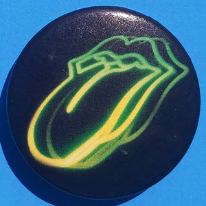 new rolling stones buttons set of 9 buttons are 1.25 inches in size set includes usa flag silver tongue on white red on black neon mexican flag flame established 1962 on black collection music classic rock