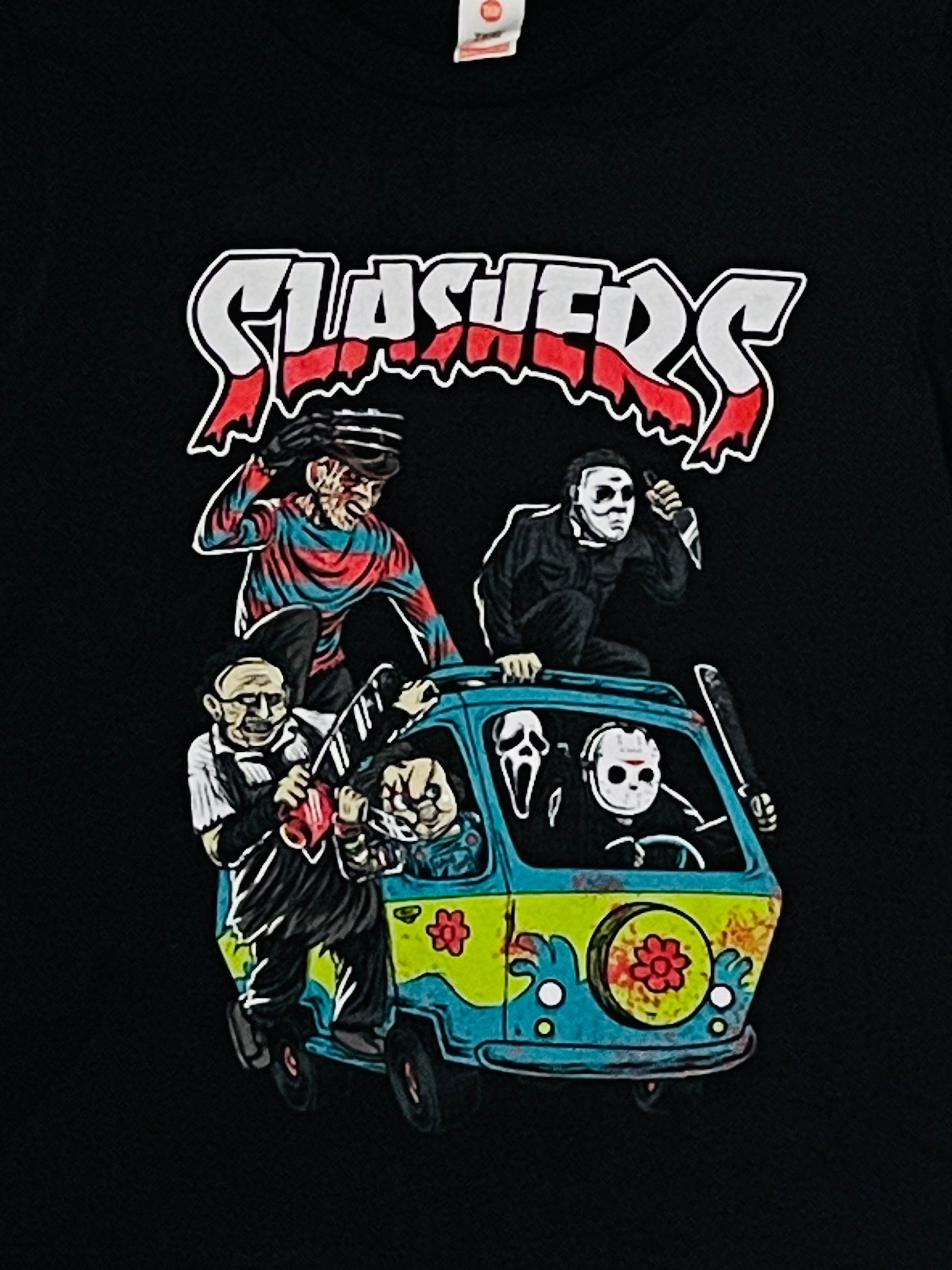 New ’Slashers Mystery Machine’ Youth Horror Silkscreen T-Shirt. Available In XS-XL Youth. - Youth Regular Shirt.