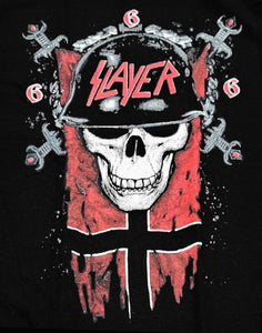 New ’Slayer - 666 Skull And Helmet’ Unisex Silkscreen T-Shirt. Available From Small-3XL. - Men’s Short Sleeve Shirt