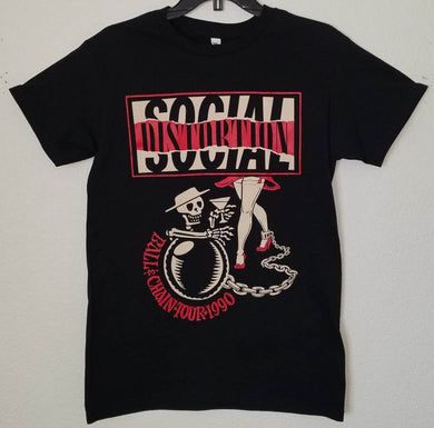 new social distortion ball chain 1990 tour unisex silkscreen t-shirt available from small-2xl women unisex music men apparel adult hard rock shirts tops