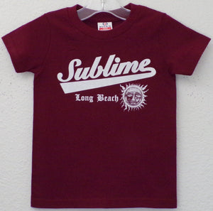 New ’Sublime (Burgundy)’ Youth Silkscreen Band T-Shirt. Available In XS-XL Youth. - Youth XS - Youth Regular Shirt.
