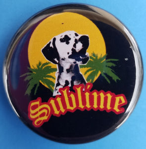 new sublime button set of 5 fashion buttons are 1.25 inches in size Set Includes Sublime Black With Green Sublime Black With Sun Sublime Sun On White Sublime LBC Orange On Black Sublime With Lou Dog music pinback