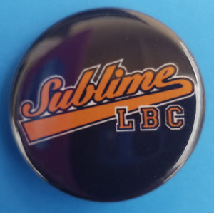 new sublime button set of 5 fashion buttons are 1.25 inches in size Set Includes Sublime Black With Green Sublime Black With Sun Sublime Sun On White Sublime LBC Orange On Black Sublime With Lou Dog music pinback