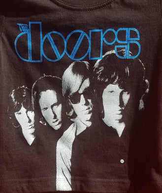 new the doors with blue writing infant silkscreen t-shirt available in 12 18 24 months unisex movie music kids girl boy apparel baby toddler tops