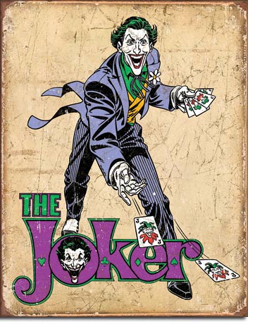 new the joker dc comic wall art metal sign batman comic book villain 12.5width x 16height wall decor tv dc comics cartoon novelty