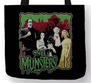new the munsters family picture canvas tote bags image is printed on both sides women vintage hollywood unisex tv men apparel handbags