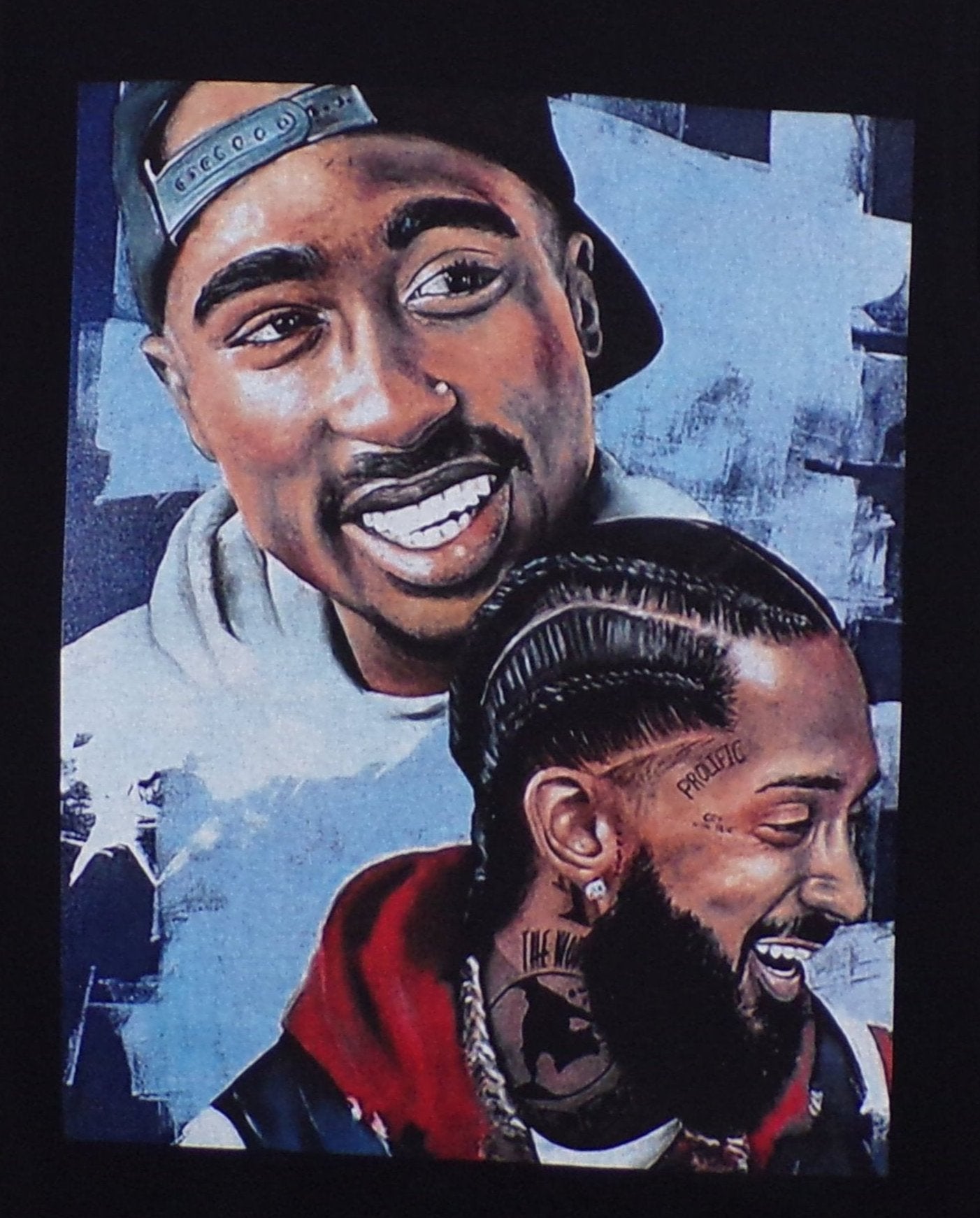 New ’Tupac & Nipsey’ Unisex Silkscreen T-Shirt. Available From Small-3XL. - Men’s Short Sleeve Shirt