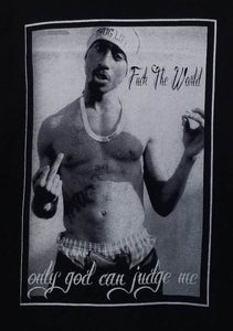 new tupac only god can judge me f t w mens silkscreen t-shirt available from small-2xl women unisex rap music movies men hip hop f the world apparel adult shirts tops