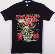 Load image into Gallery viewer, New ’Van Halen 1980 World Invasion Tour’ Unisex Silkscreen T-Shirt. Available From Small-2XL. - Small - Men’s Short
