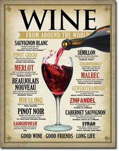 new wine from around the world grandmas den mom cave metal sign 12.5width x 16height wine decor drinks alcohol novelty
