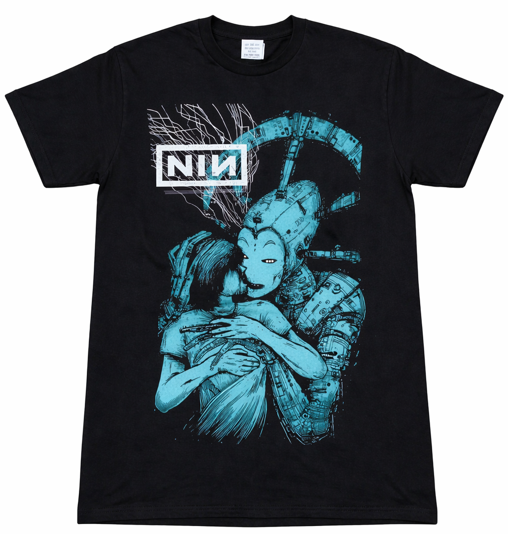 Nine Inch Nails NIN Self Destruct 1994 unisex black graphic band t-shirt industrial rock cyborg design S-2XL