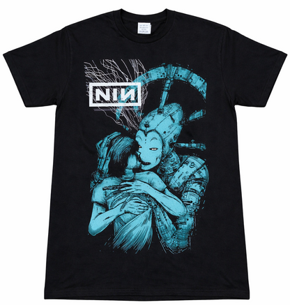 Nine Inch Nails NIN Self Destruct 1994 unisex black graphic band t-shirt industrial rock cyborg design S-2XL