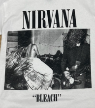 Load image into Gallery viewer, Adult Nirvana &#39;Bleach&#39; Band T-Shirt featuring a bold graphic of the album cover, available in sizes Small-2XL.
