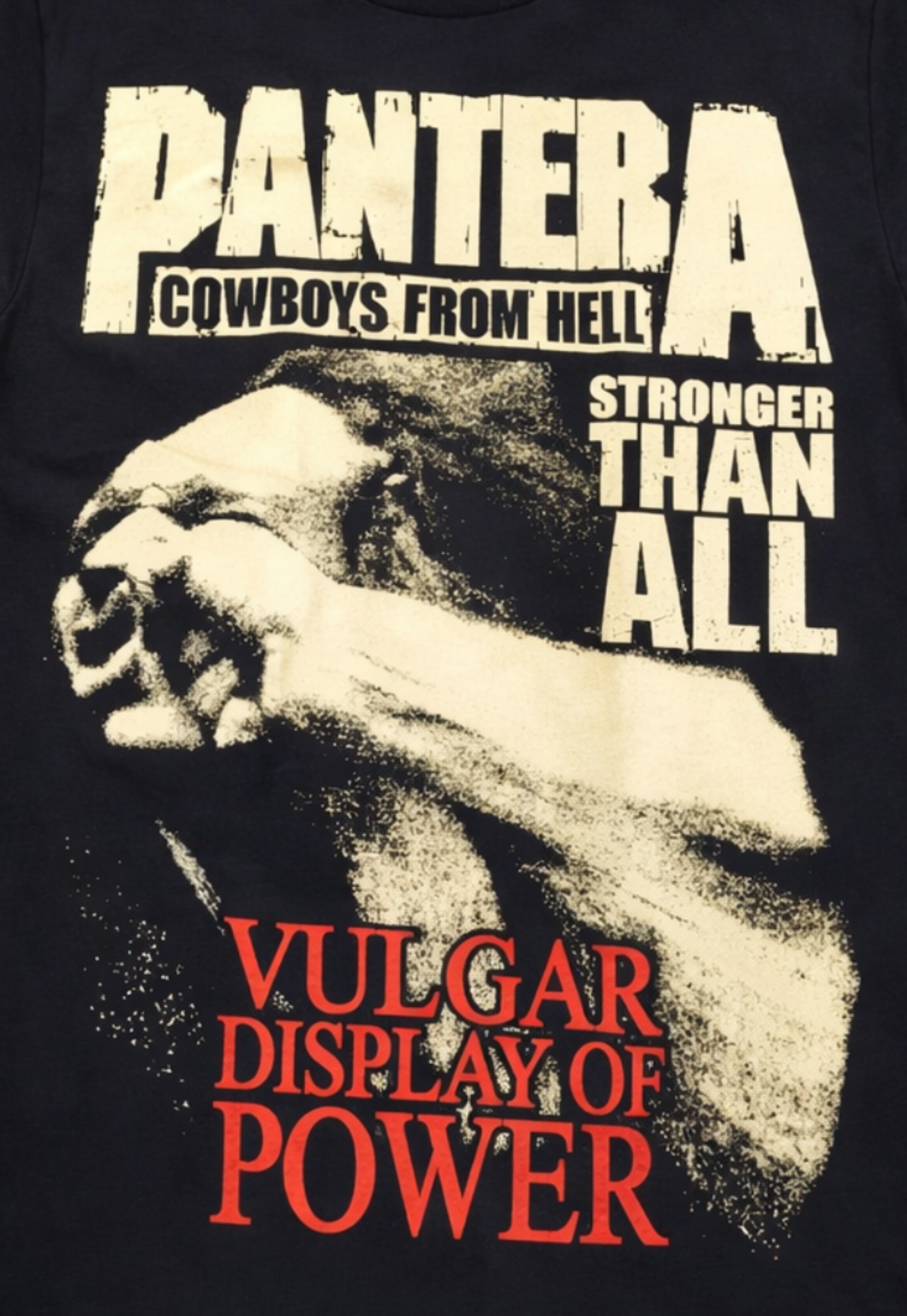 Pantera Vulgar Display Of Power Stronger Than All unisex black metal band t-shirt sizes S-3XL