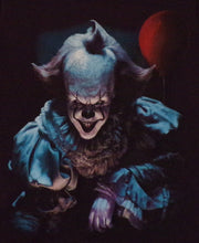 Load image into Gallery viewer, Horror Pennywise IT Clown Youth Silkscreen T-Shirt featuring a detailed design of Pennywise from the iconic horror movie IT. Available in sizes XS-XL youth from JB Accessories05                
