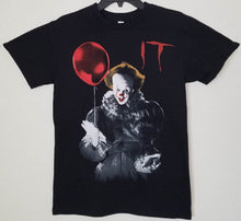 Load image into Gallery viewer, horror pennywise it clown w red balloon unisex silkscreen horror t-shirt available from small-3xl women men apparel adult movie shirts tops
