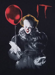 horror pennywise it clown w red balloon unisex silkscreen horror t-shirt available from small-3xl women men apparel adult movie shirts tops