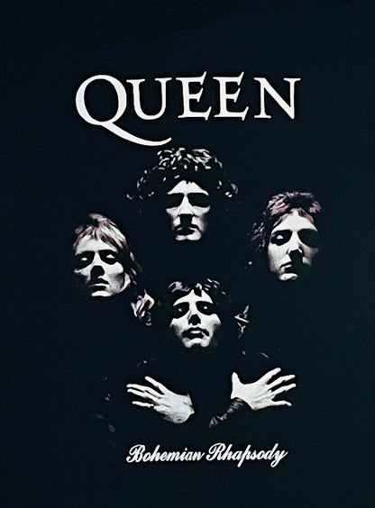 Queen 'Bohemian Rhapsody' Youth Silkscreen T-Shirt. Featuring bold design inspired by the iconic song. Available in XS-XL.