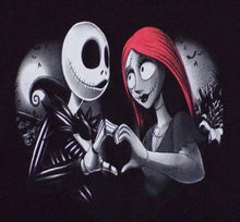 Load image into Gallery viewer, ’Sally And Jack Skellington Shared Heart’ Adult Silkscreen T-Shirt. Available From Small-3XL. - Unisex Short Sleeve Shirt
