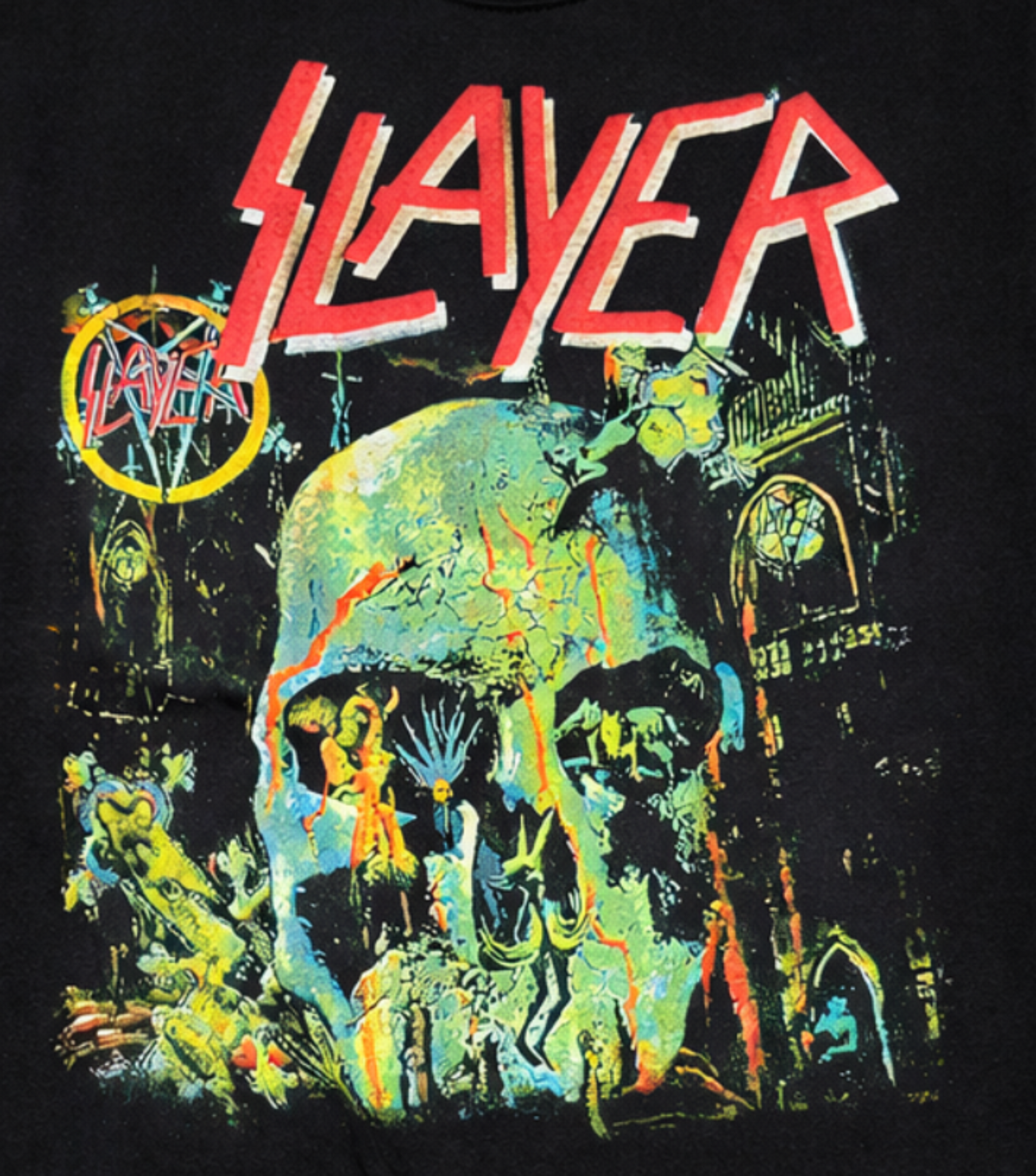 Slayer South of Heaven skull collage graphic t-shirt black unisex thrash metal band tee sizes S-3XL