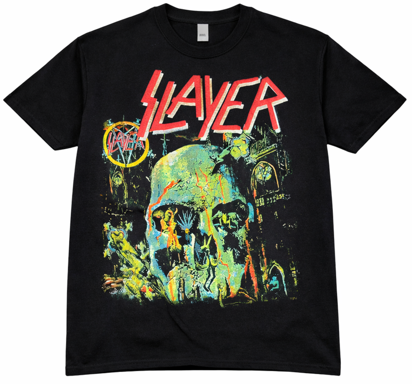 Slayer South of Heaven skull collage graphic t-shirt black unisex thrash metal band tee sizes S-3XL