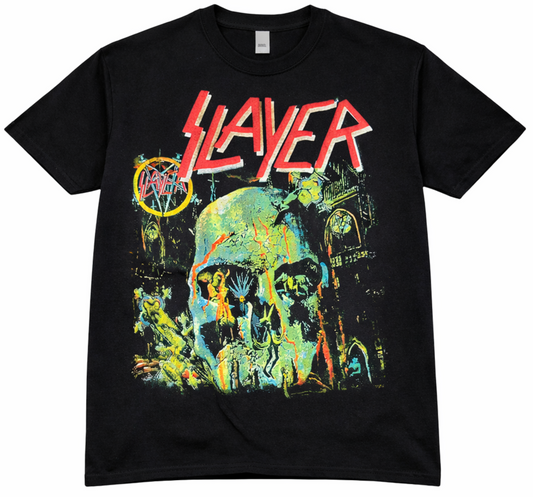 Slayer South of Heaven skull collage graphic t-shirt black unisex thrash metal band tee sizes S-3XL