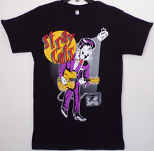 Load image into Gallery viewer, ’Stray Cats - Cat Playing Guitar’ Adult Silkscreen T-Shirt. Available From Small-3XL. -Unisex  Short Sleeve Shirt
