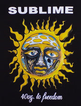 Load image into Gallery viewer, New ’Sublime - 40oz To Freedom Sun’ Adult Silkscreen T-Shirt. Available From Small-3XL. - Unisex Short Sleeve Shirt
