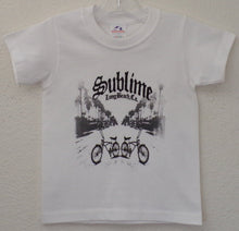 Load image into Gallery viewer, sublime w lowrider bikes youth silkscreen band t-shirt available in xs-xl youth girls unisex music mexican style boy low rider apparel kids shirts tops
