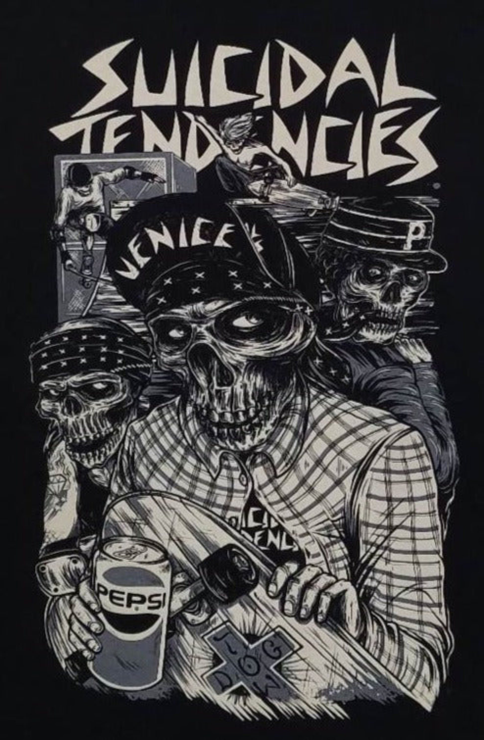 Suicidal Tendencies Venice skull graphic T-shirt black unisex punk skate band tee sizes S-3XL