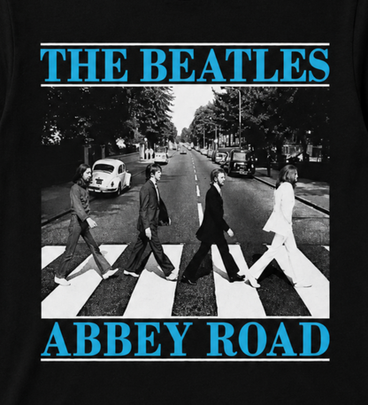 The Beatles Abbey Road graphic T-shirt showing band crossing street outside EMI Studios 1969 unisex sizes S–3XL
