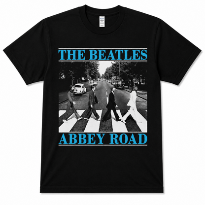 The Beatles Abbey Road graphic T-shirt showing band crossing street outside EMI Studios 1969 unisex sizes S–3XL