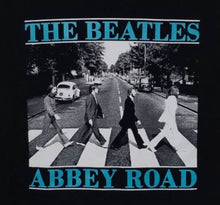 Load image into Gallery viewer, new the beatles abbey road w blue lettering mens silkscreen band t-shirt 60s rock music available in small-3xl women unisex music men classic rock apparel adult shirts tops

