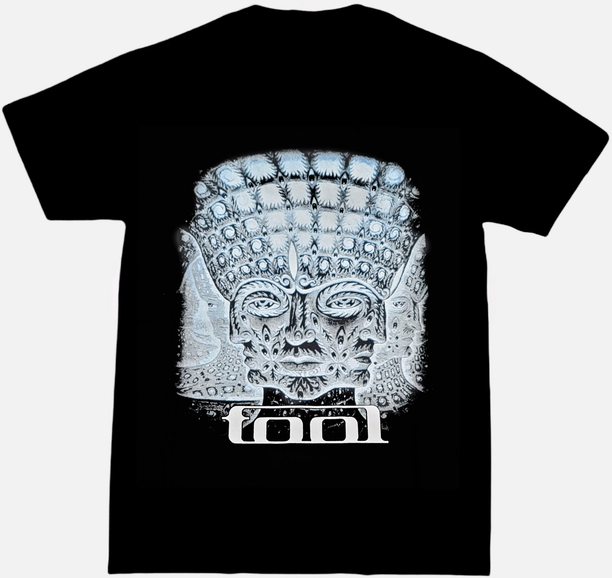 Tool 10,000 Days face graphic T-shirt with monochrome metal design unisex sizes S–3XL