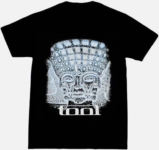 Tool 10,000 Days face graphic T-shirt with monochrome metal design unisex sizes S–3XL