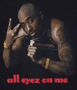 tupac all eyes on me album cover adult silkscreen t-shirt available from small-3xl unisex rap music  movies hip hop apparel adult shirts tops
