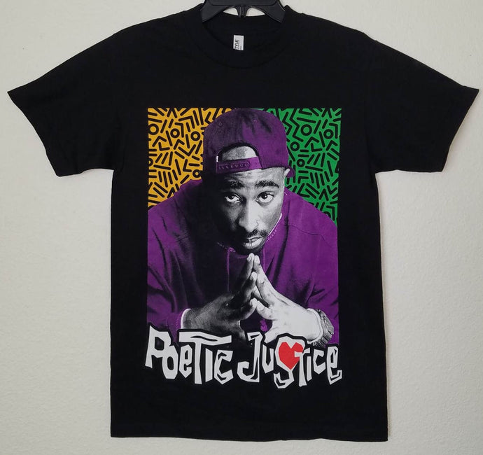 tupac poetic justice adult silkscreen t-shirt available from small-3xl women unisex music movie men hop hop rap apparel adult shirts tops