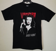 Load image into Gallery viewer, vampira maila nurmi unisex silkscreen horror t-shirt available from small-3xl memorabilia women men unisex movie apparel adult shirts tops

