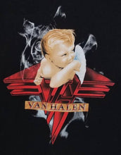 Load image into Gallery viewer, van halen with baby 1984 album unisex silkscreen t-shirt available from small-3xl women unisex rock music men apparel adult shirts tops
