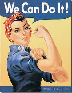 new rosie the riveter we can do it wall art proud american metal sign 12.5width x 16height decor military america novelty