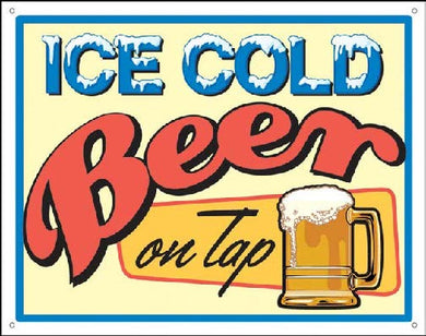 new ice cold beer on tap man cave bar sign 16width x 12.5height decor beer cerveza alcohol novelty
